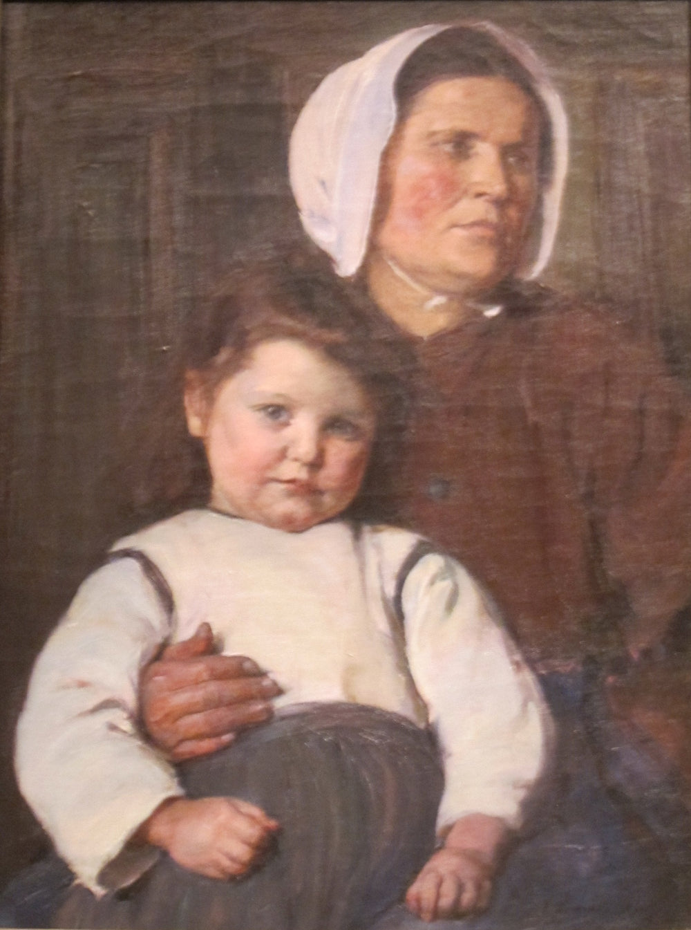 Paysanne normande et son enfant - Elizabeth Nourse image 1 tableau peint à l’huile sur toile