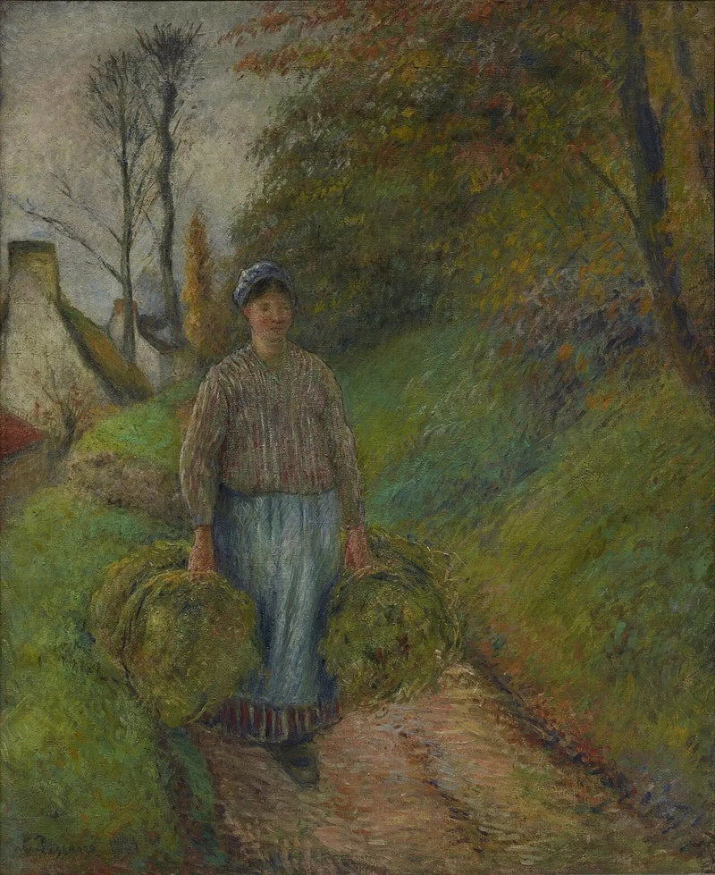 Bäuerin mit zwei Heuballen - Camille Pissarro