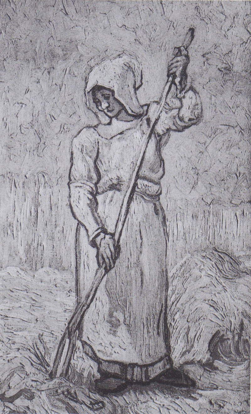 Bäuerin mit einer Harke (nach Millet) - Vincent van Gogh
