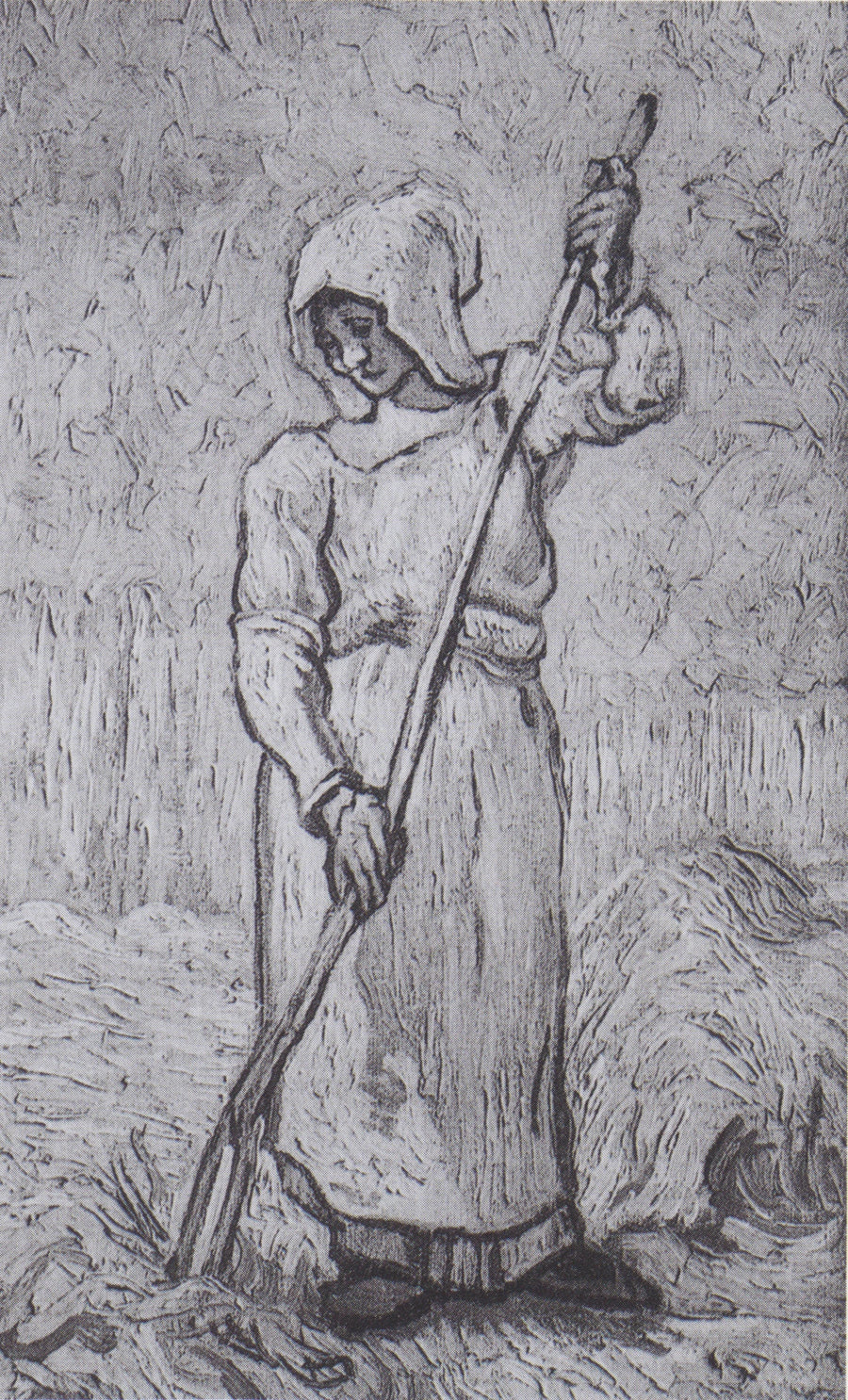 Bäuerin mit einer Harke (nach Millet) - Vincent van Gogh