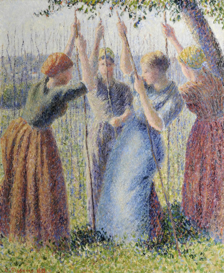 Bäuerinnen, die Ruten pflanzen - Camille Pissarro