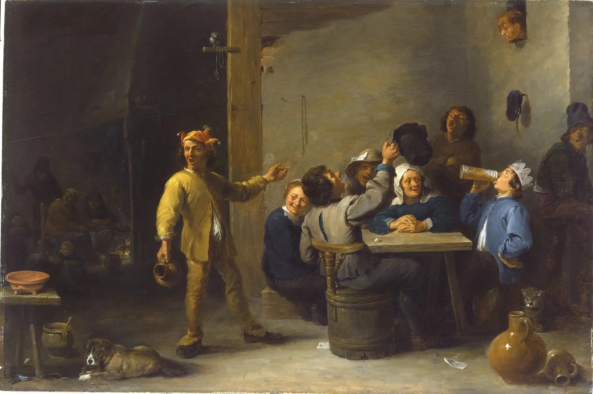 Paysans célébrant la douzième nuit - David Teniers le Jeune image 1 reproduction réalisée par Alpha Reproduction