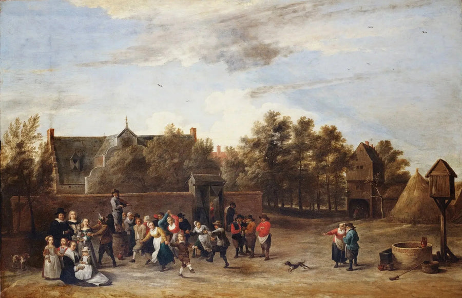 Bauern, die vor einem Landhaus tanzen - David Teniers der Jüngere