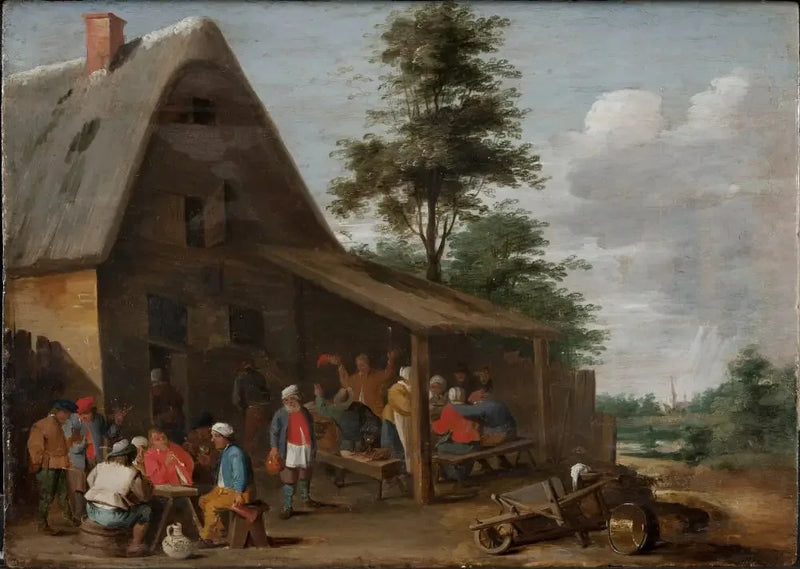 Bauern beim Fest vor einer Dorfgaststätte - David Teniers der Jüngere
