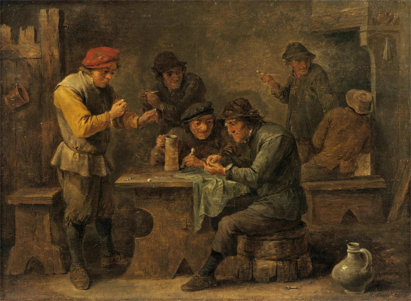 Bauern spielen Würfel - David Teniers der Jüngere