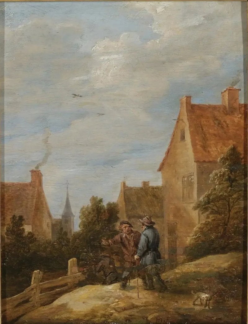 Bauern auf einer Straße in einem Dorf - David Teniers der Jüngere
