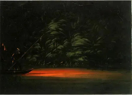 Pêche aux flambeaux sur l'Amazone - George Catlin image 1 reproduction artisanale de tableau
