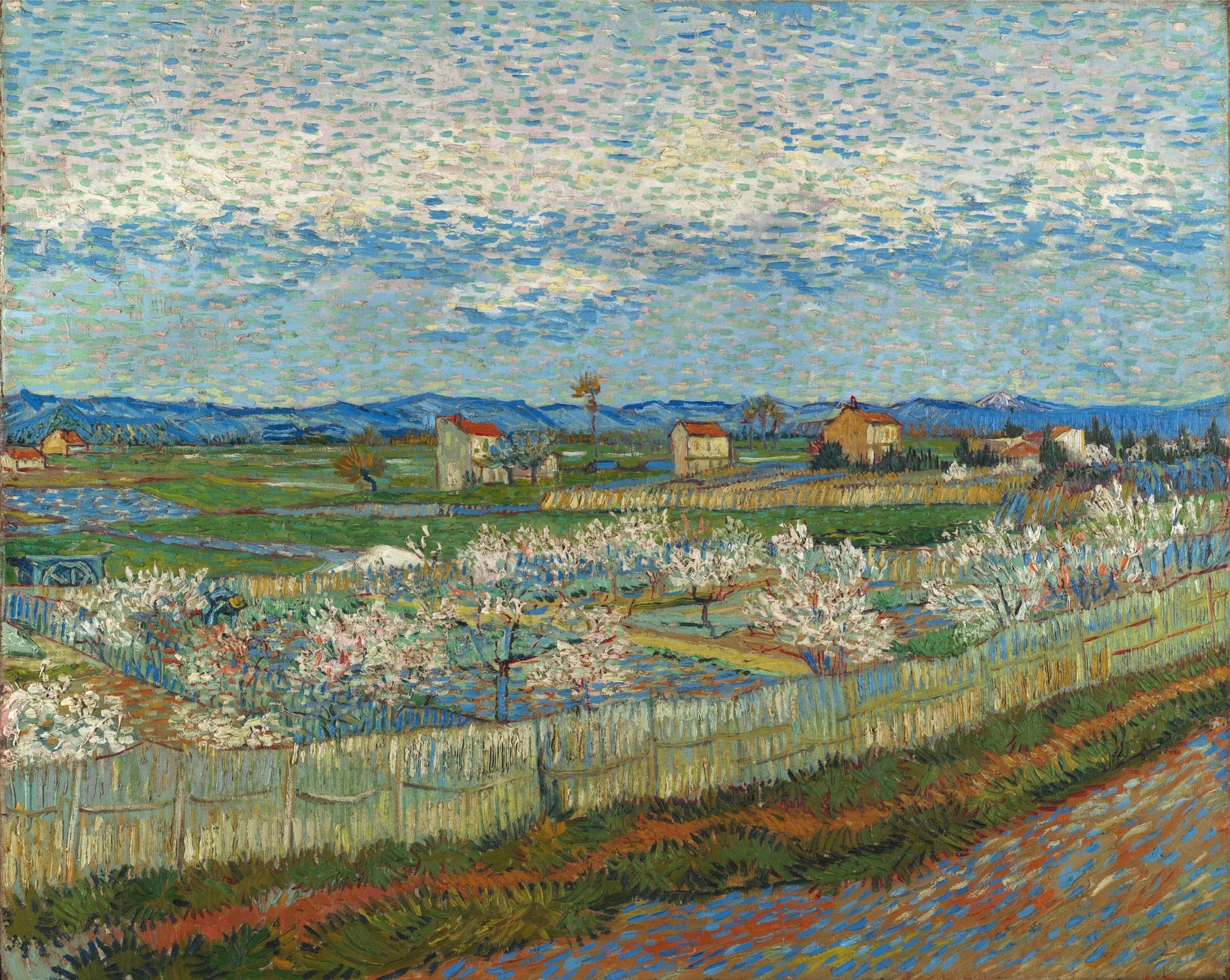 Pêchers en fleurs dans la plaine de la Crau F514 de Vincent van Gogh, Courtauld Gallery