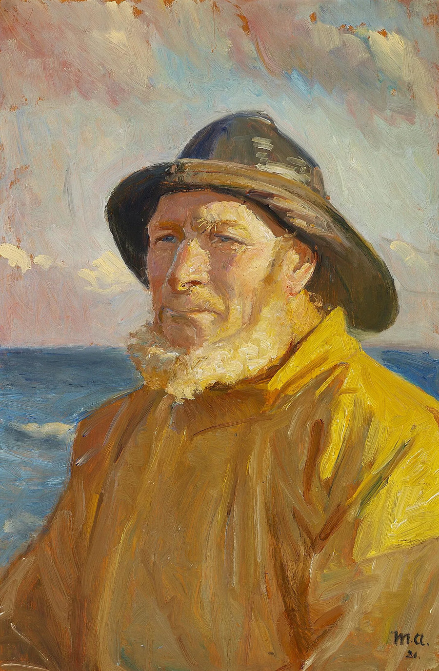 Fischer mit Regenmantel. – Michael Peter Ancher
