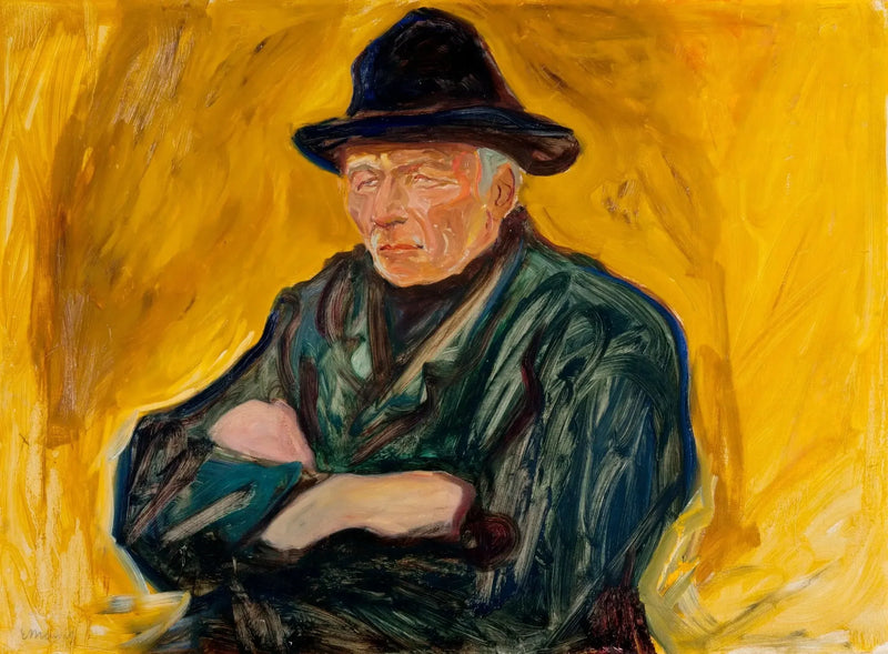 Fischer vor gelbem Hintergrund - Edvard Munch
