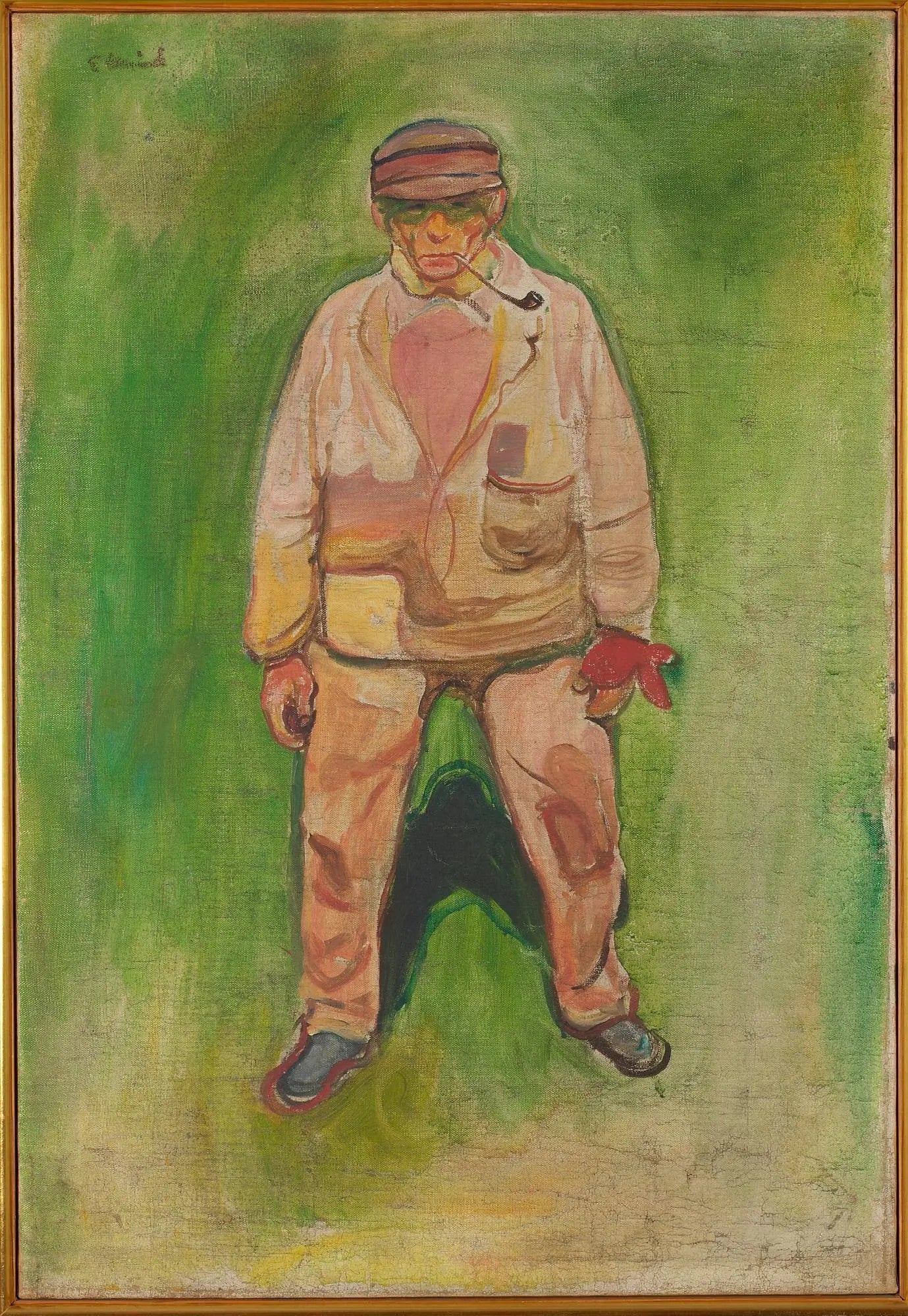 Pêcheur sur une prairie verte - Edvard Munch image 1 reproduction de peinture à l’huile