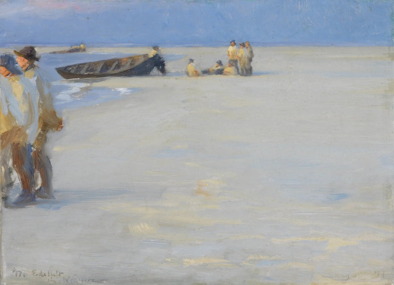 Fischer am Nordstrand von Skagen. Sommerabend. - Peder Severin Krøyer