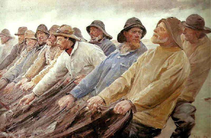 Fischer ziehen in Skagen eine Wade - Michael Peter Ancher