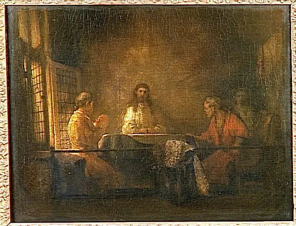 Pèlerins d'Emmaüs - Rembrandt image 1 copie de tableau peinte à la main