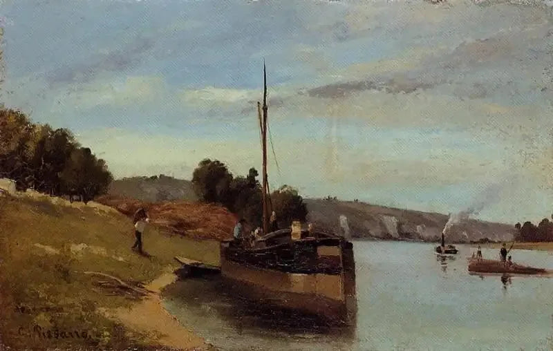 Binnenschiffe in La Roche-Guyon Argenteuil, Jahrmarkt - Camille Pissarro
