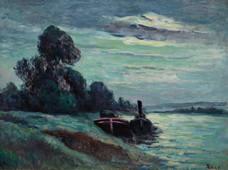 Hausboote auf der Seine - Maximilien Luce