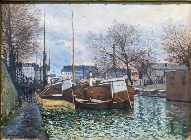 Binnenschiffe am Kanal Saint-Martin - Alfred Sisley