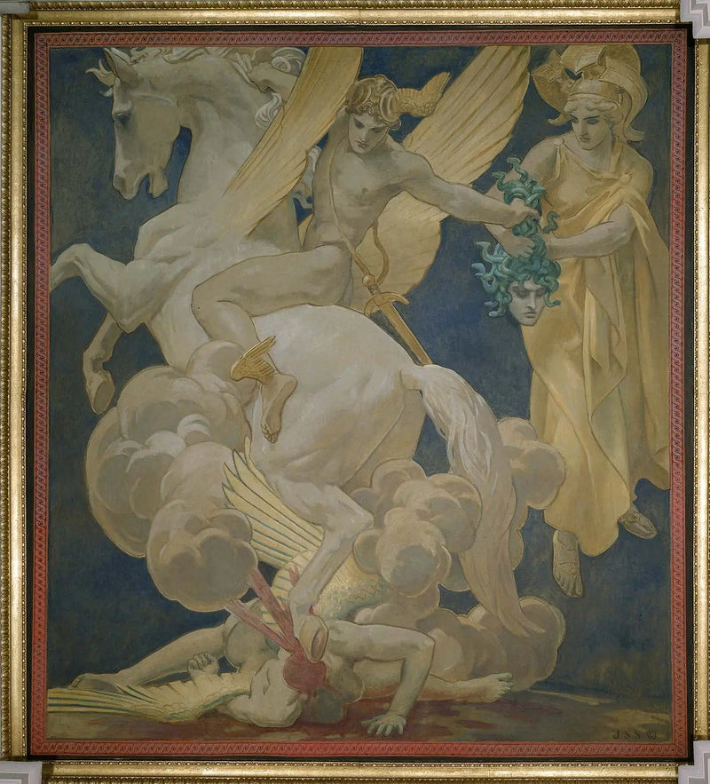 Perseus auf Pegasus, der Medusa tötet - John Singer Sargent