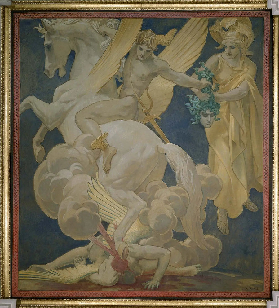 Perseus auf Pegasus, der Medusa tötet - John Singer Sargent