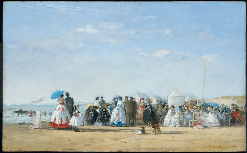 Modische Figuren am Strand - Eugène Boudin