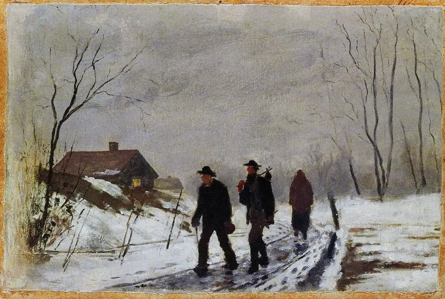 Personen auf dem Rot in einem feuchten Schnee - Edvard Munch