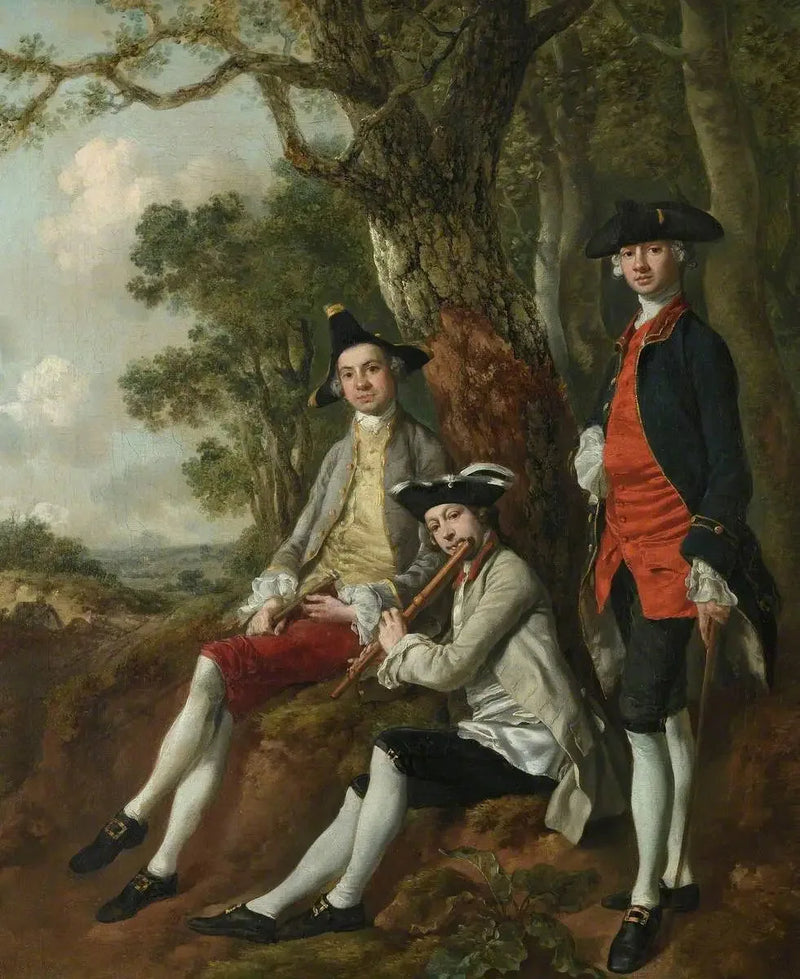 Peter Darnell Muilman, Charles Crokatt und William Keable in einer Landschaft - Thomas Gainsborough