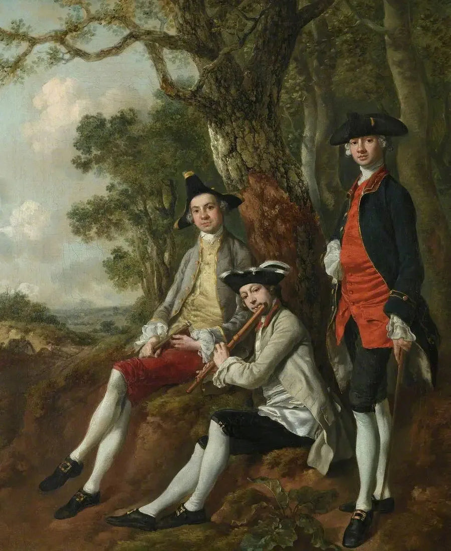 Peter Darnell Muilman, Charles Crokatt und William Keable in einer Landschaft - Thomas Gainsborough