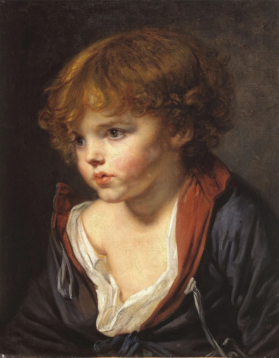 Kleiner blonder Junge mit offenem Hemd - Jean-Baptiste Greuze