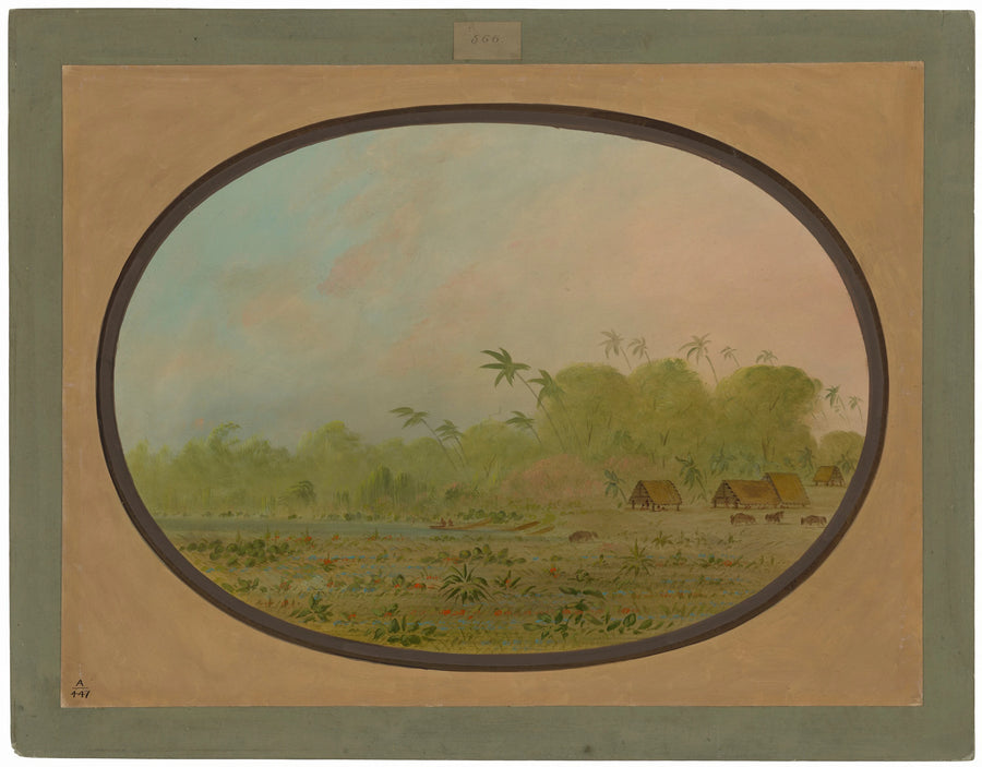 Un petit village d'Indiens Remos - George Catlin