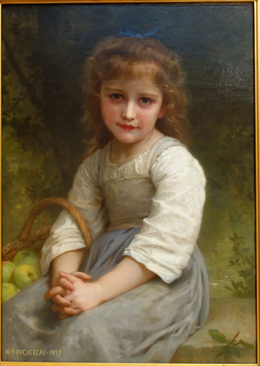 kleines Mädchen mit einem Korb Äpfel - Bouguereau