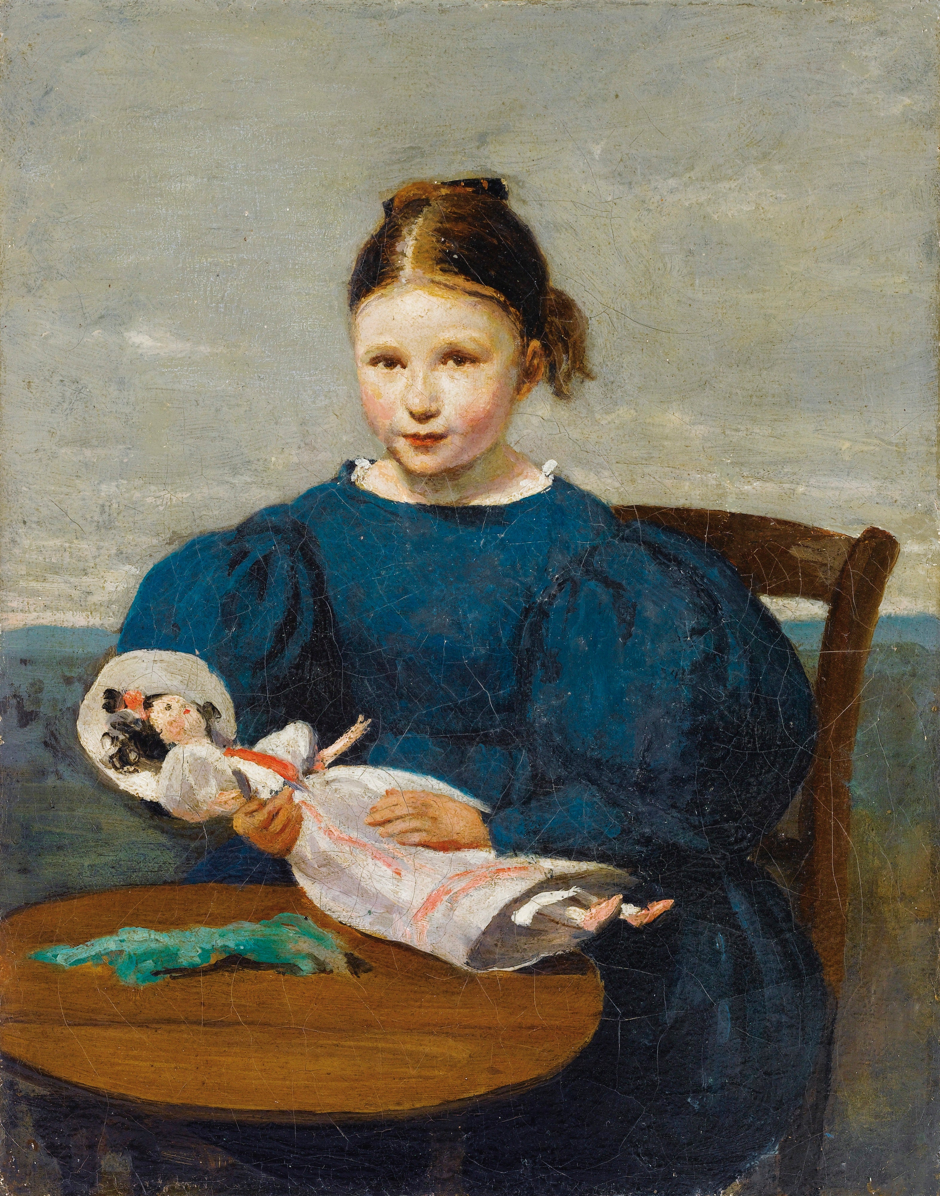 Kleines Mädchen mit Puppe - Jean-Baptiste Camille Corot
