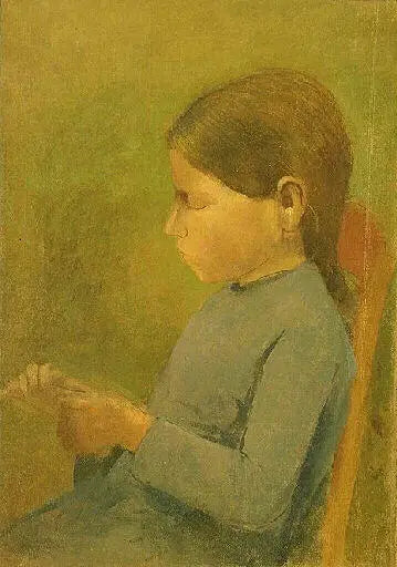 Kleine Mädchen strickend - Odilon Redon