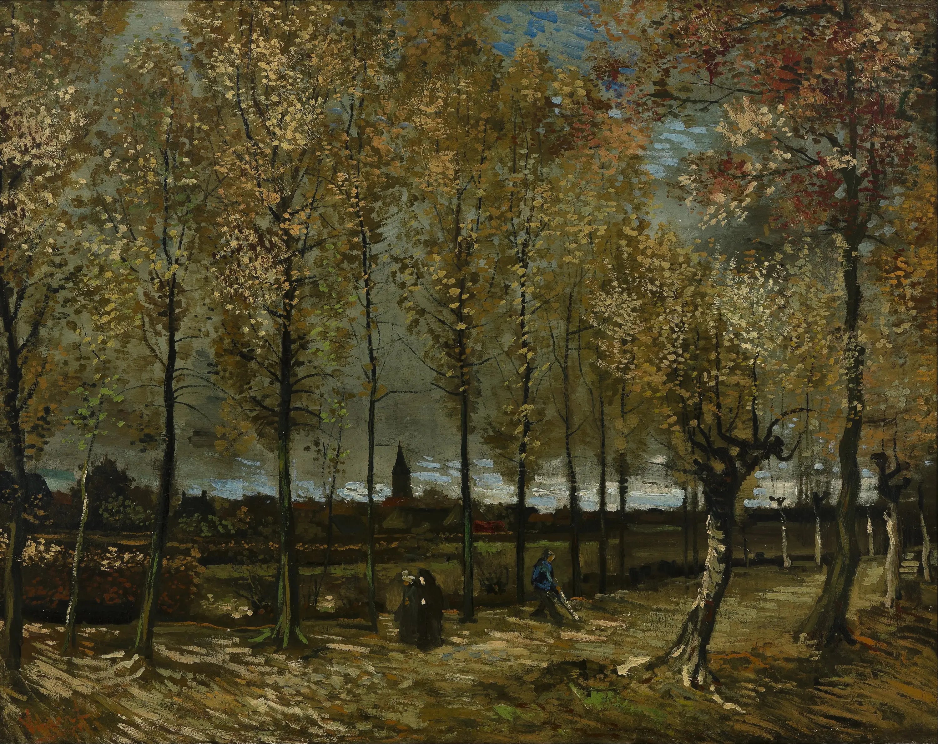 Reproduction du tableau « Peupliers près de Nuenen - Vincent van Gogh » par Alpha Reproduction en peinture à l’huile
