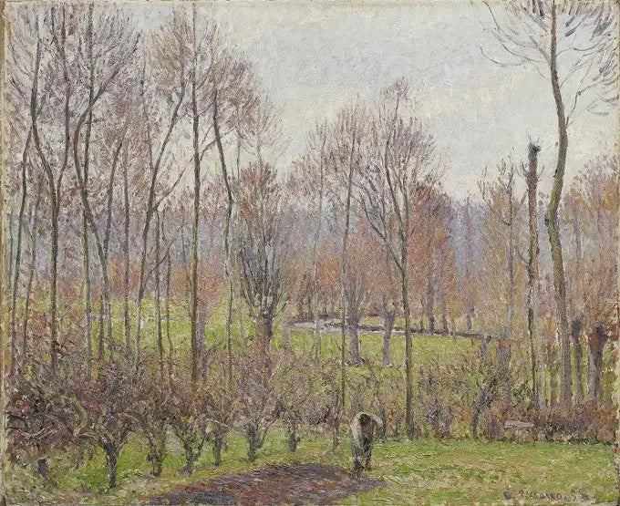 Pappeln, graue Zeit, Éragny - Camille Pissarro