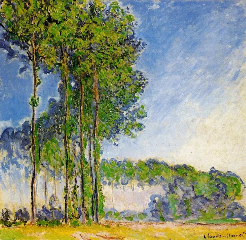 Pappeln, gesehen vom Sumpfgebiet W1313 - Claude Monet