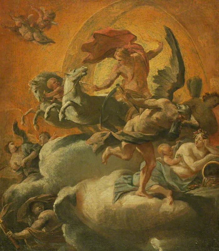 Phaéton auf seinem Wagen und Chronos - Simon Vouet