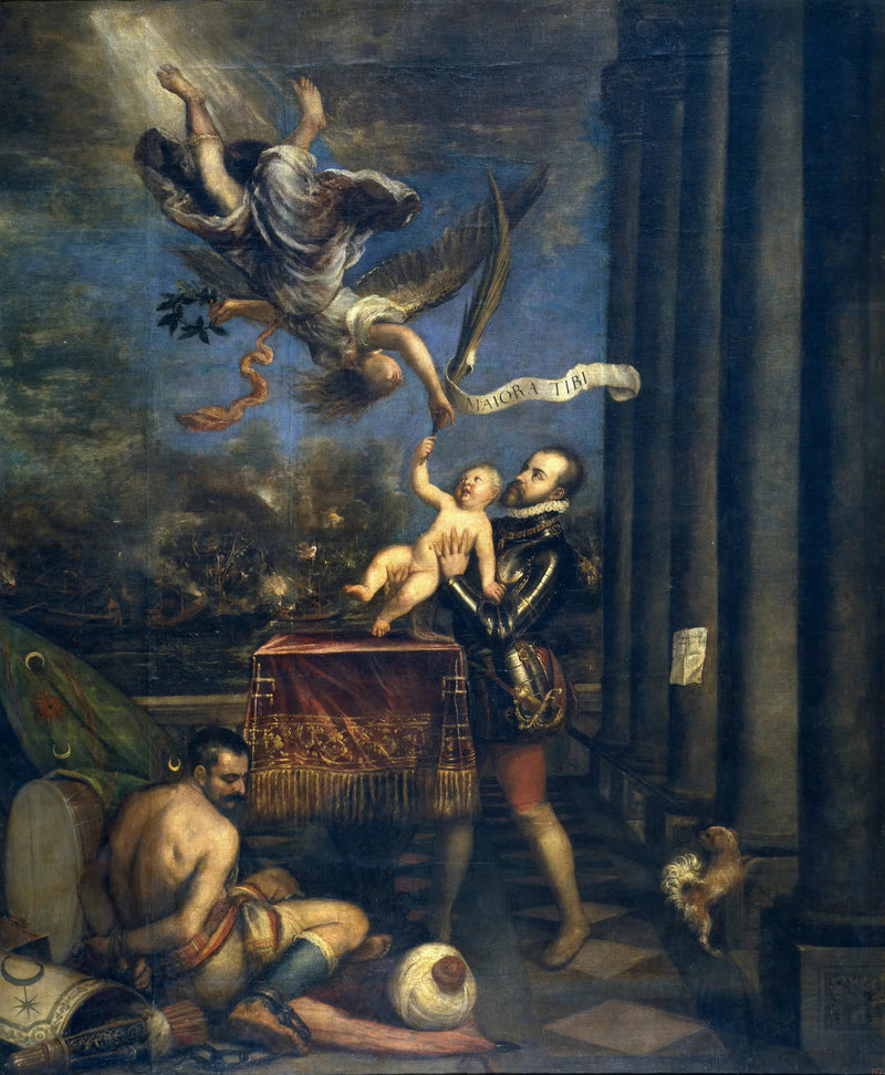 Philippe II, der dem Himmel seinen Sohn, den Infanten Don Ferdinand, schenkt - Titian