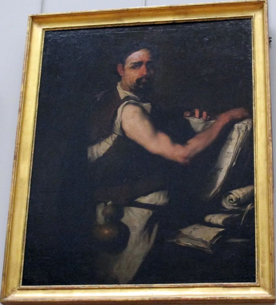 Philosoph mit einer Wasserflasche am Gürtel - Luca Giordano