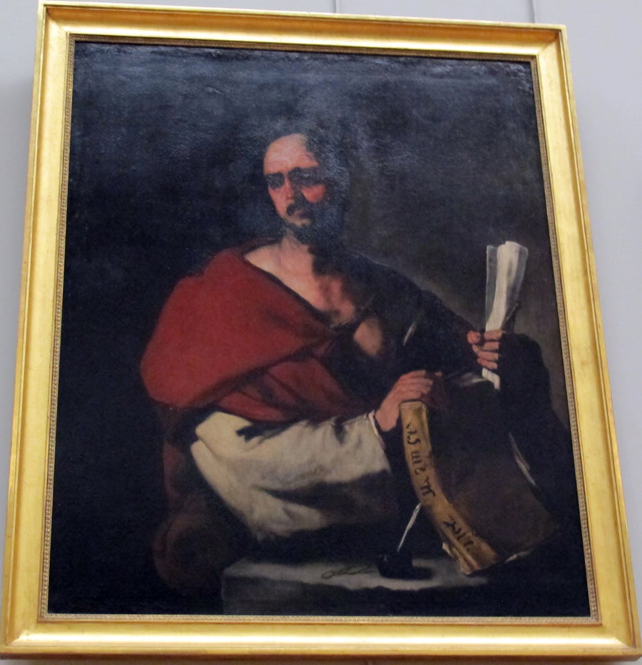 Philosoph, der ein Buch und eine Papierrolle hält - Luca Giordano