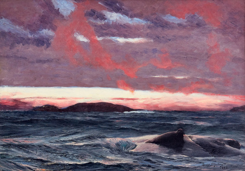 Robbe auf einer kleinen Insel bei Sonnenuntergang - Bruno Liljefors