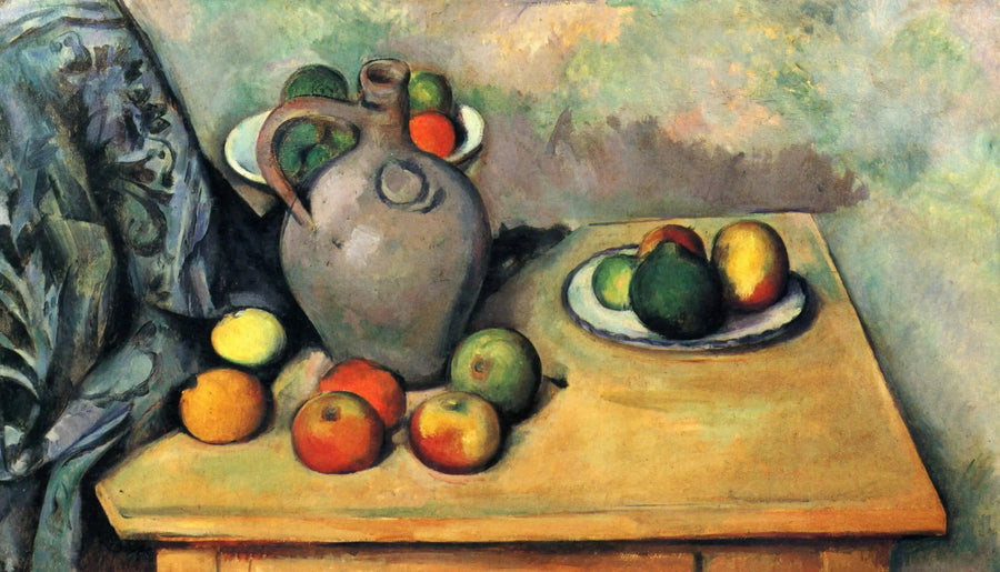 Krug und Früchte auf einem Tisch - Paul Cézanne