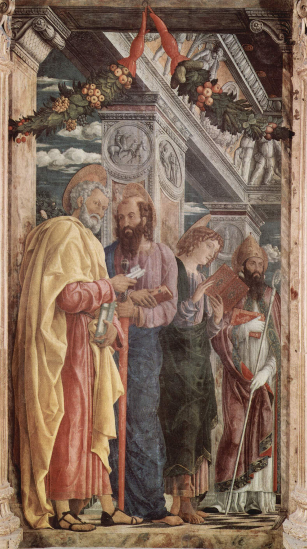 Pierre, Paul et Jean l'Apôtre avec saint Zénon - Andrea Mantegna image 1 reproduction artisanale de tableau