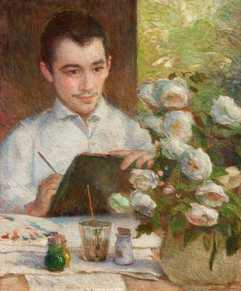 Pierre Maler mit Blumen malen - Marie Bracquemond