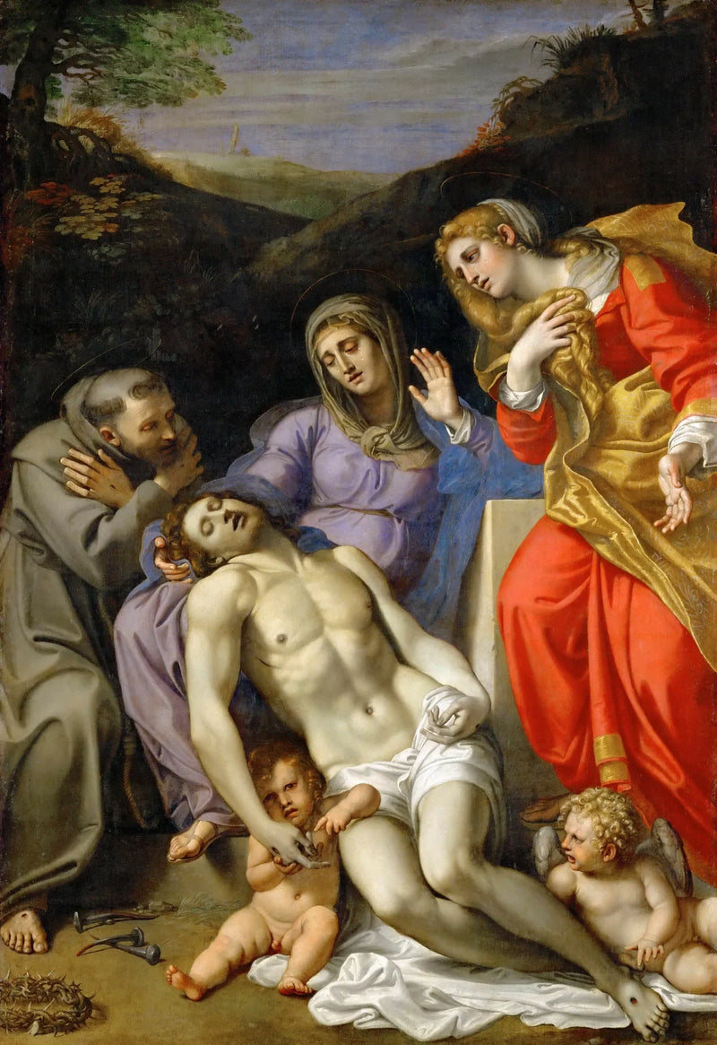 Pietà mit Franziskus und Maria Magdalena - Annibale Carracci