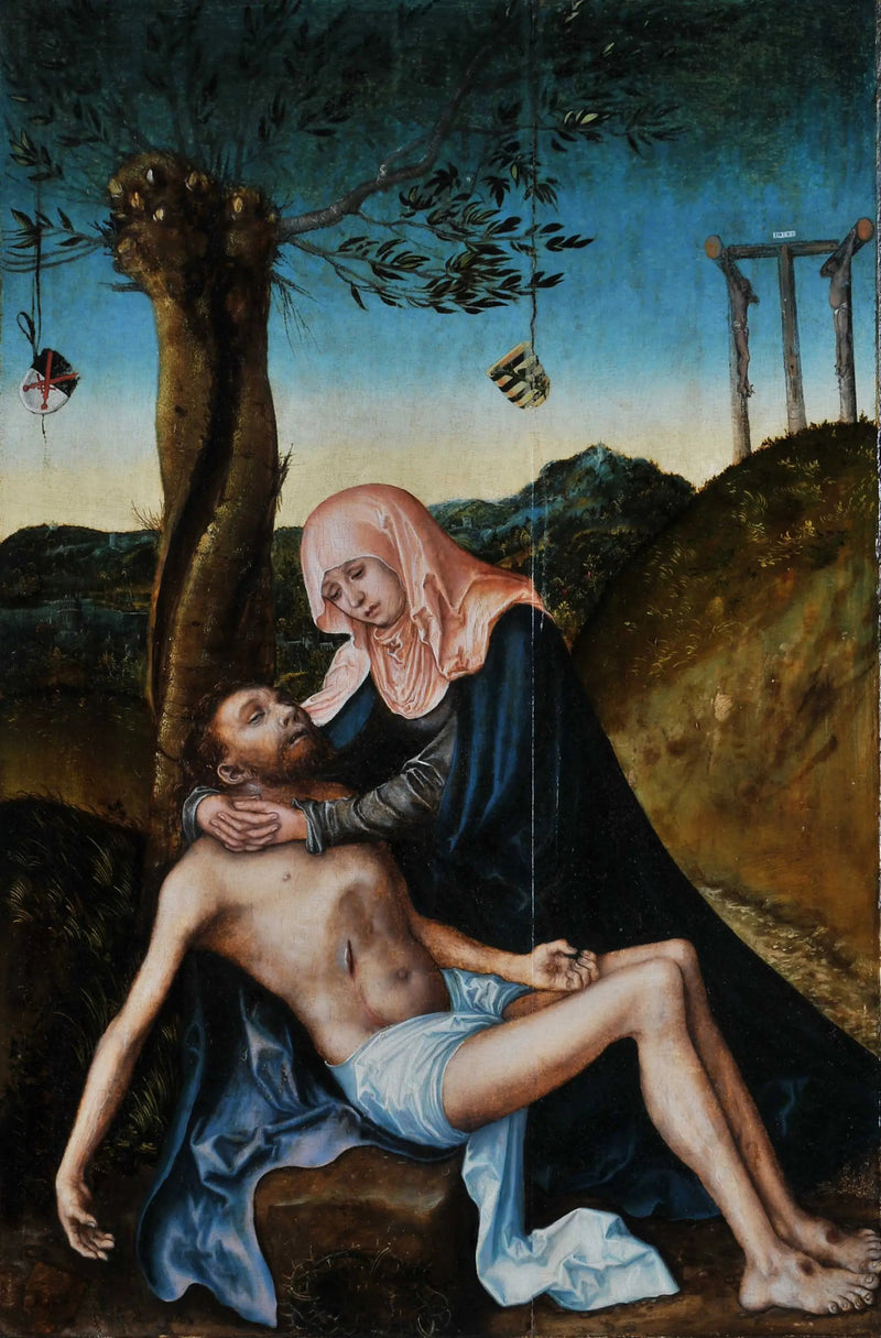 Pietà unter dem Kreuz - Lucas Cranach der Ältere