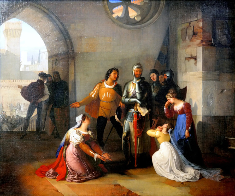 Pietro Rossi aufgerufen, die venezianische Armee zu befehligen. - Francesco Hayez
