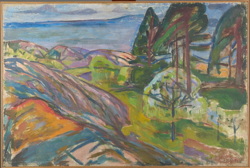 Pins und blühende Obstbäume - Edvard Munch