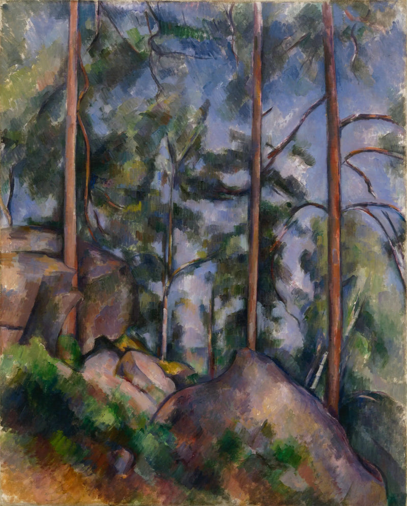 Kiefern und Felsen, Fontainebleau - Paul Cézanne