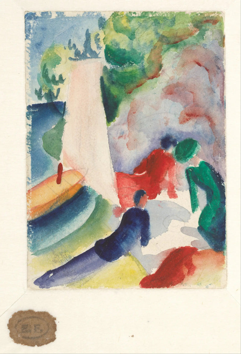 Picknick am Strand - August Macke