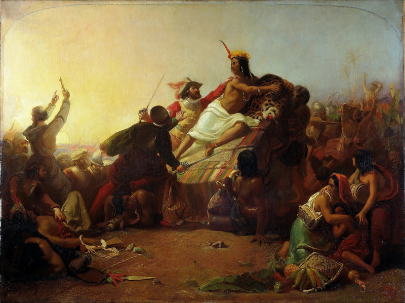 Pizarro ergreift die Inkas aus Peru - John Everett Millais